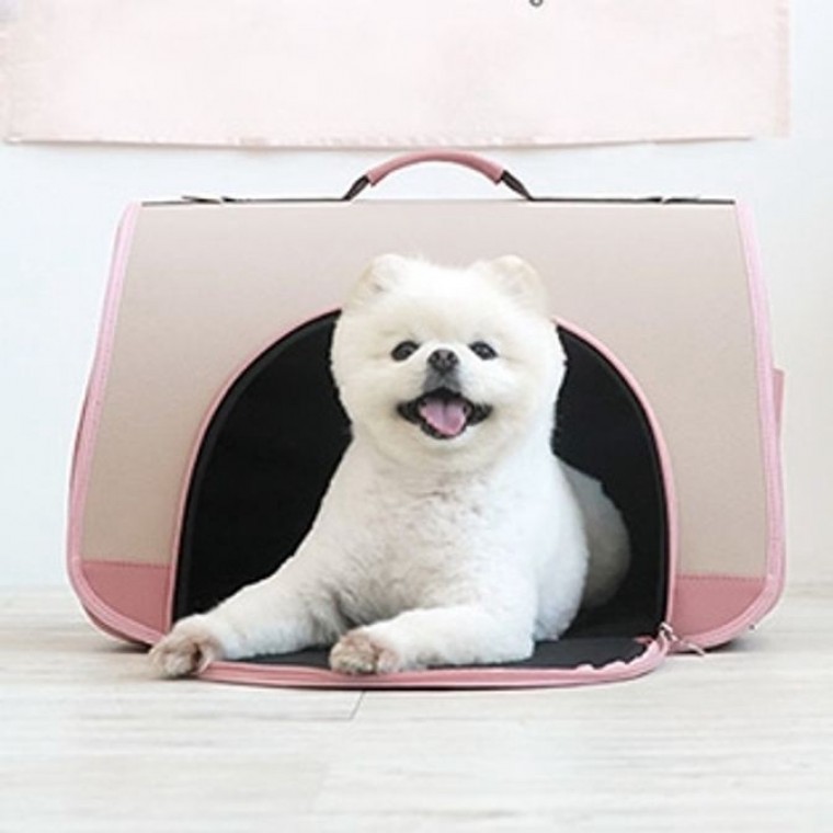 강아지 캐리어 안전 이동장 케이지 켄넬 가방 2색 S