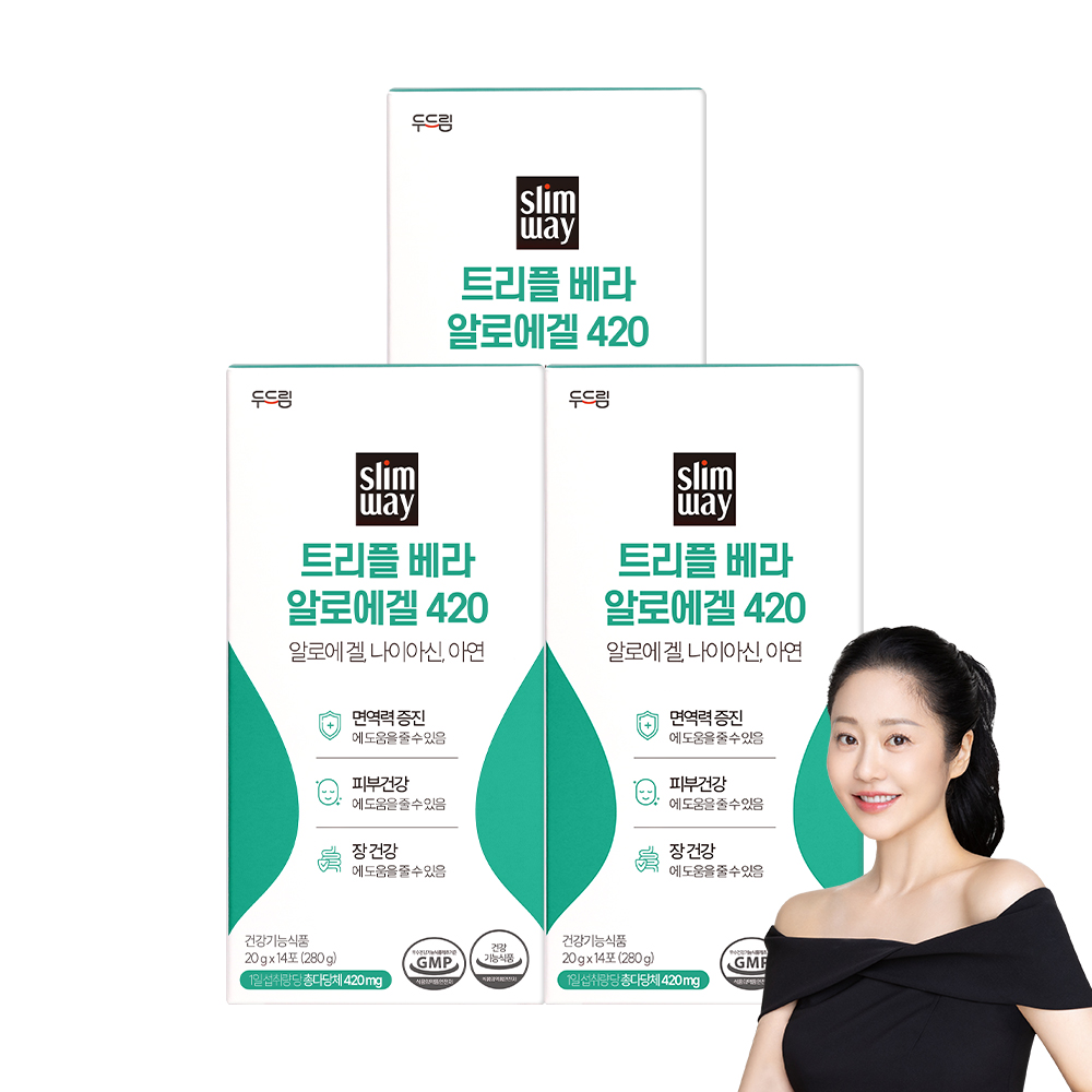 [두드림] 슬림웨이 트리플 베라 알로에겔 420 14포, 3개 - 상품 이미지