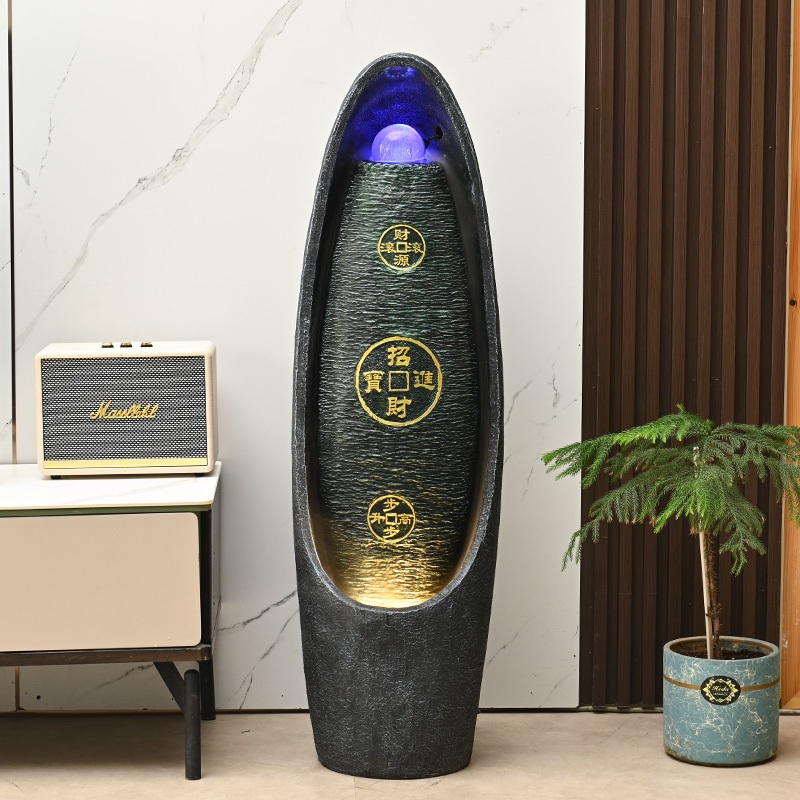 인테리어 가습기 분수 LED 무드등 실내 인공 폭포 흐르는 물 장식품 사무실 거실 홈카페 - 상품 이미지