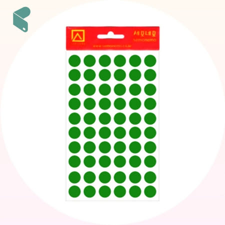 JLCOPJ협력사 원형 견출지 세모네모 10302G 녹색 12mm 7매입 컬러 분류 정리 라벨 제이엘생활