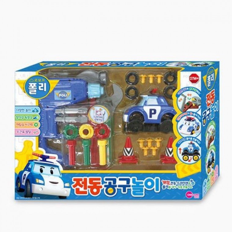 로보카 폴리 전동 공구 놀이 드릴 망치 조립 장난감 - 메인 이미지