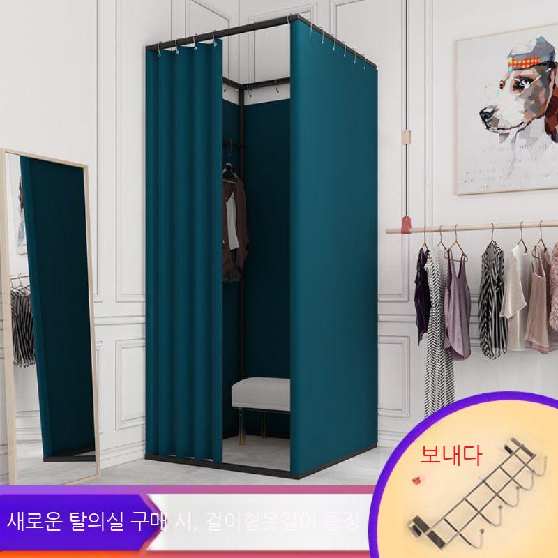 간이 탈의실 매장 이동식 팝업 스탠드형 부스 피팅룸 커튼 사각 쇼핑몰 야외 행사장 의류매장 - 상세 이미지 2