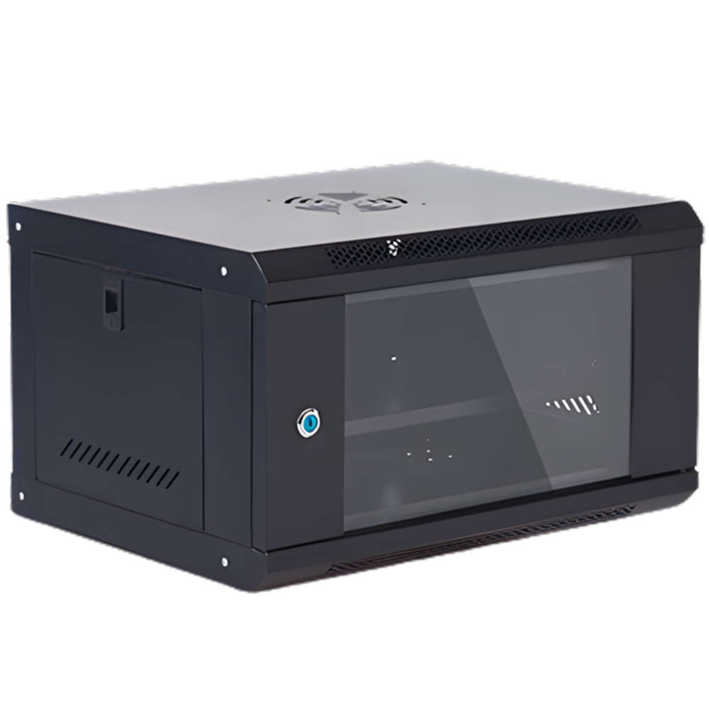 통신랙 허브랙 19인치 서버랙 캐비넷 PC RACK 300mm, 블랙 - 상품 이미지