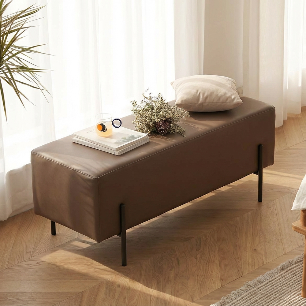 디부 편한 식탁 벤치의자 실리콘 가죽 긴의자 아이보리