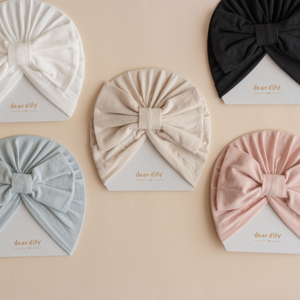 디어딜리 아기모자 플랫터번 비니 유아헤어밴드 출산선물 백일 돌 촬영소품