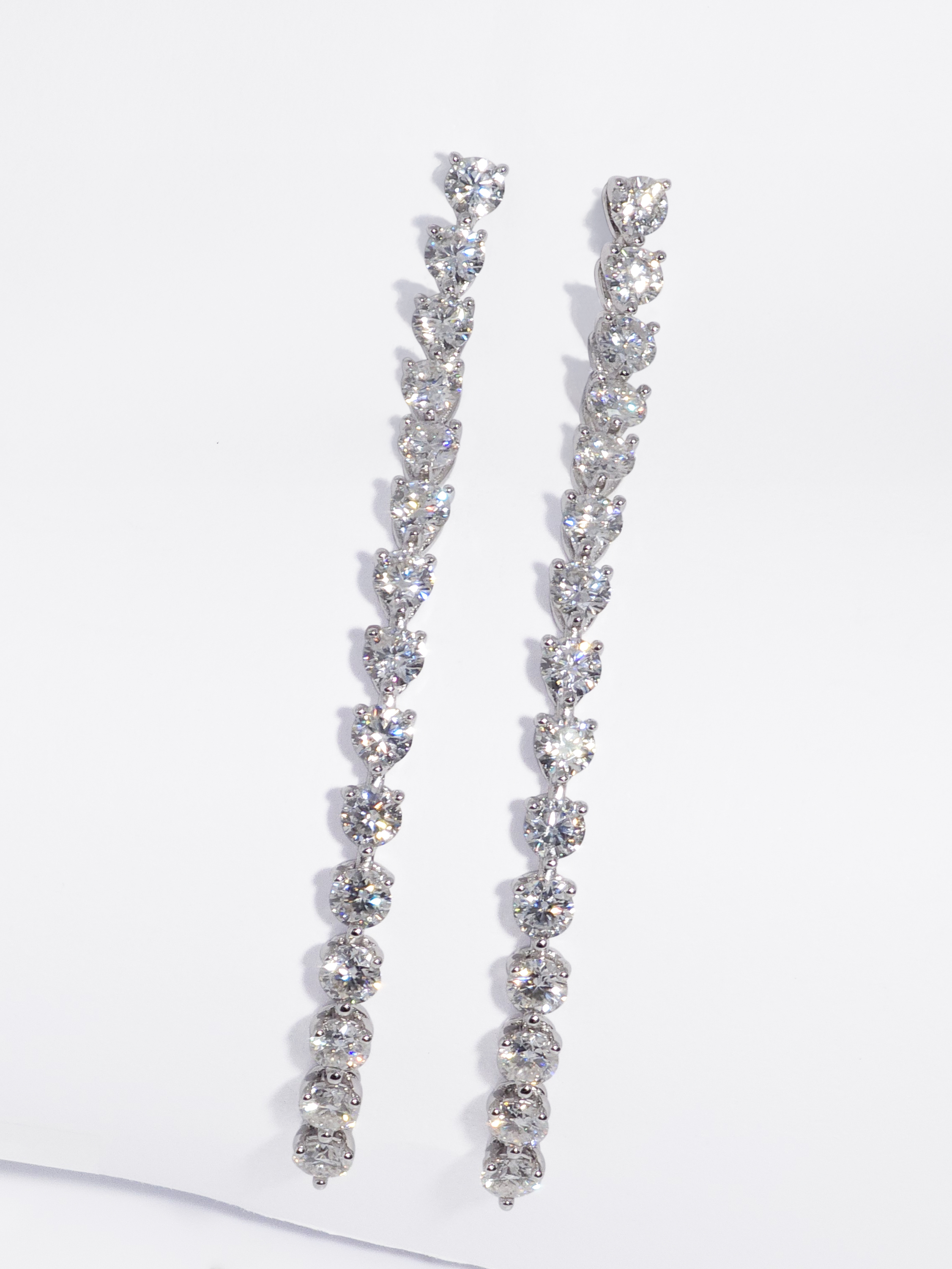 랩다이아 귀걸이 3프롱 테니스 1부(3mm) 랩다이아몬드 14k 18k - 상세 이미지 3