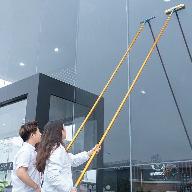 고층 창문닦이 유리창 청소 밀대 10m 20m 긴 와이퍼 높은 창문 대형 외벽 장대 - 상품 이미지