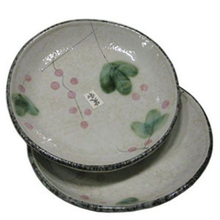 도자기 접시 반찬 그릇 대접 찬기 원형 매화 27cm 2p - 메인 이미지