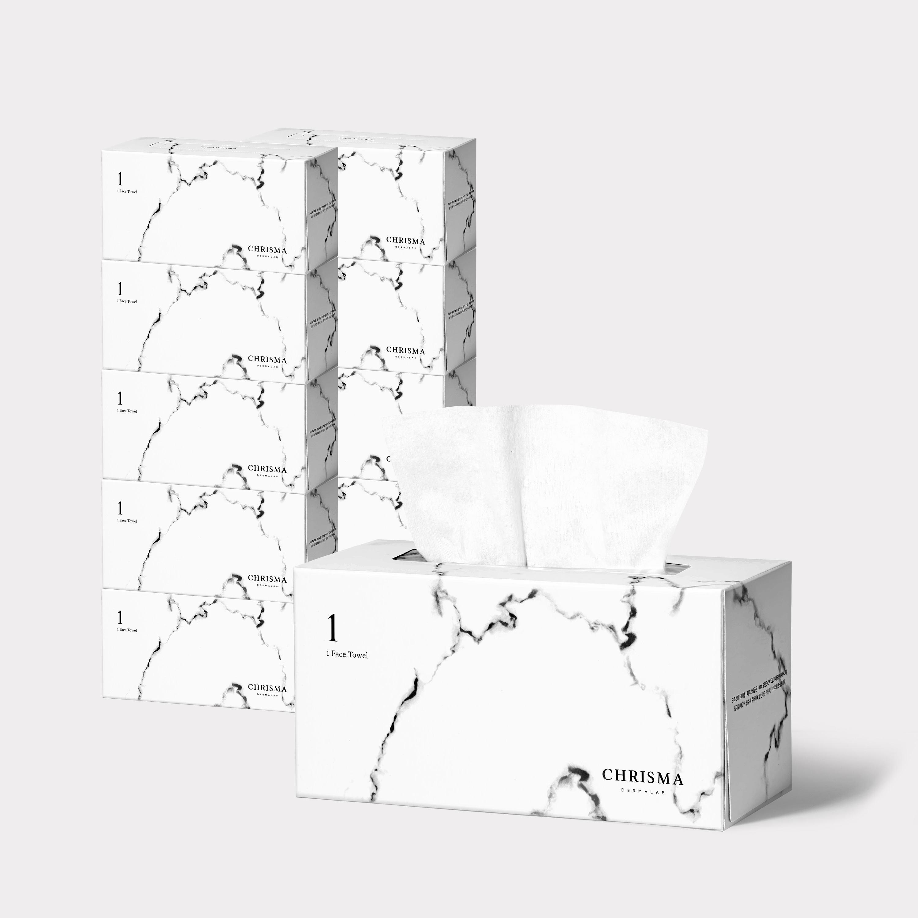 크리스마 수건대용 일회용 순면 100% 페이스타올 80매 10팩(800매) 제품 이미지