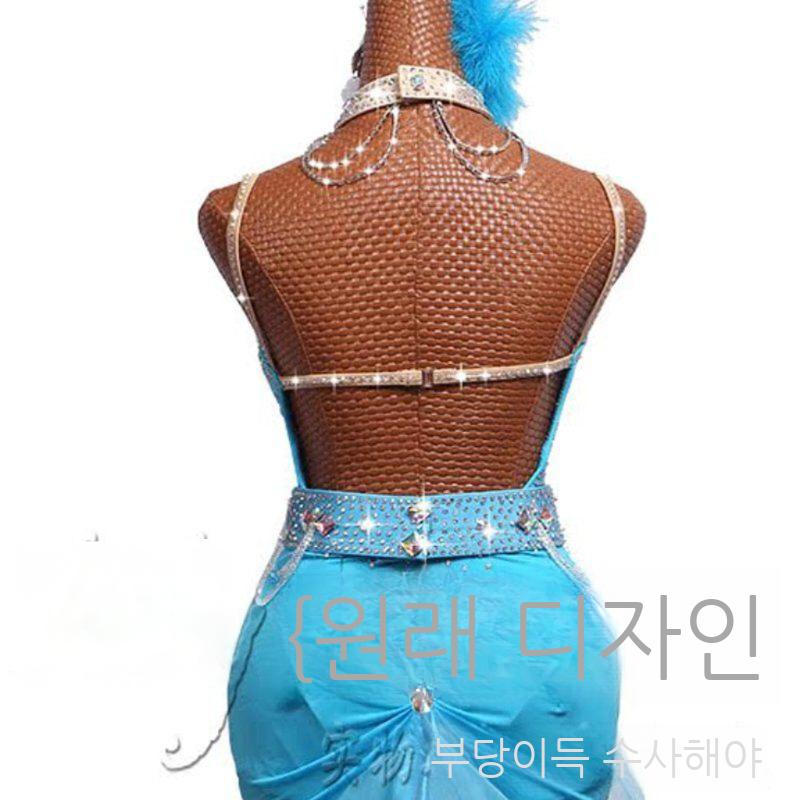 라틴댄스 벨트 큐빅 장식 여성 악세서리 거들 트윙클 스팽글 허리 체인 - 상세 이미지 5