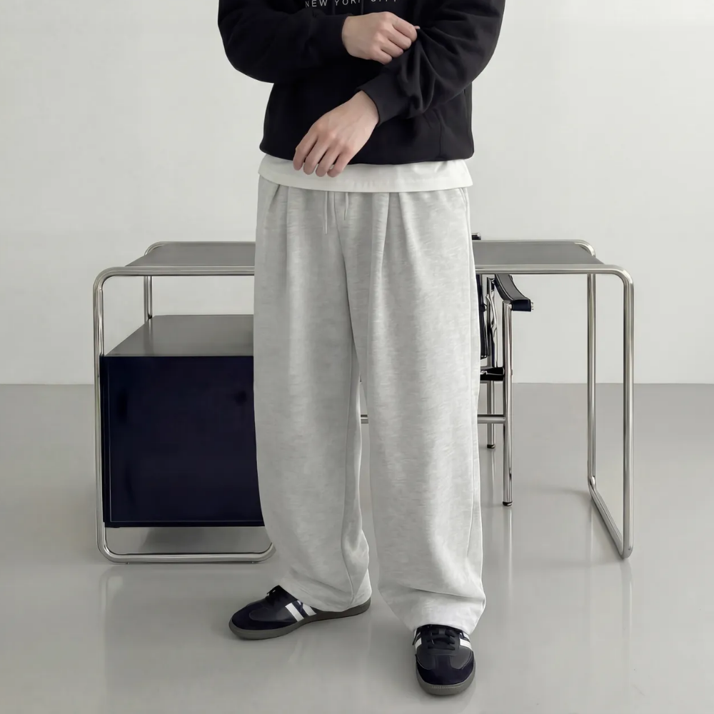 [1+1] 기모 스웻팬츠 벌룬팬츠 통넓은바지 남자통바지 남자와이드트레이닝 - 상세 이미지 3