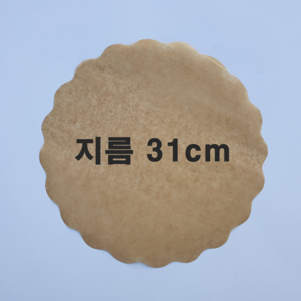 꽃무늬 브라운색 원형종이호일 지름31cm 600장1000장받침용,후라이펜용,에어프라이어용 - 상세 이미지 2