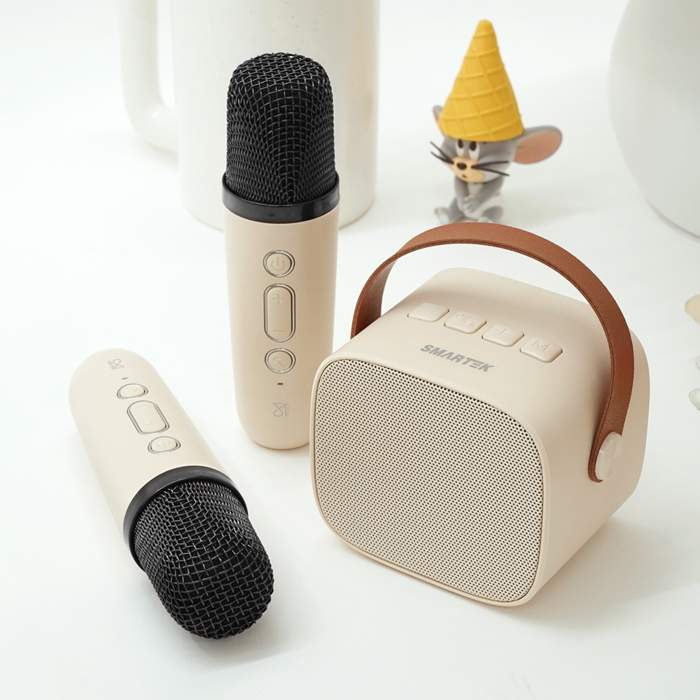 노래방마이크 블루투스 휴대용 듀얼 무선 마이크 스피커 제품 이미지