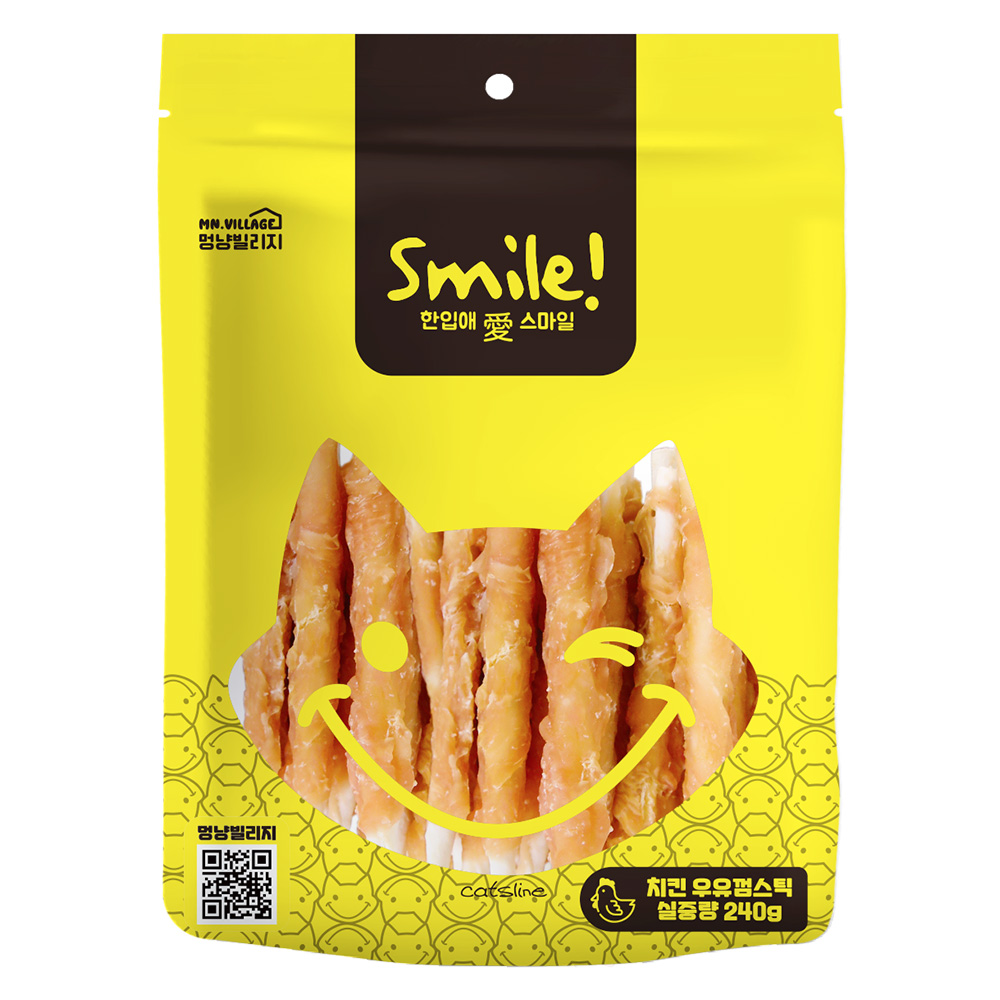 스마일 소가죽 우유껌 강아지 덴탈츄 강아지 오래츄 치킨 스틱, 240g, 1개 - 상세 이미지 2