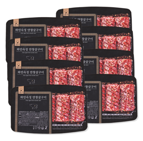 [TV 홈쇼핑] 조미령 온기 안창살 소고기 양념 소갈비 구이 캠핑 밀키트 300g, 8개 - 상품 이미지
