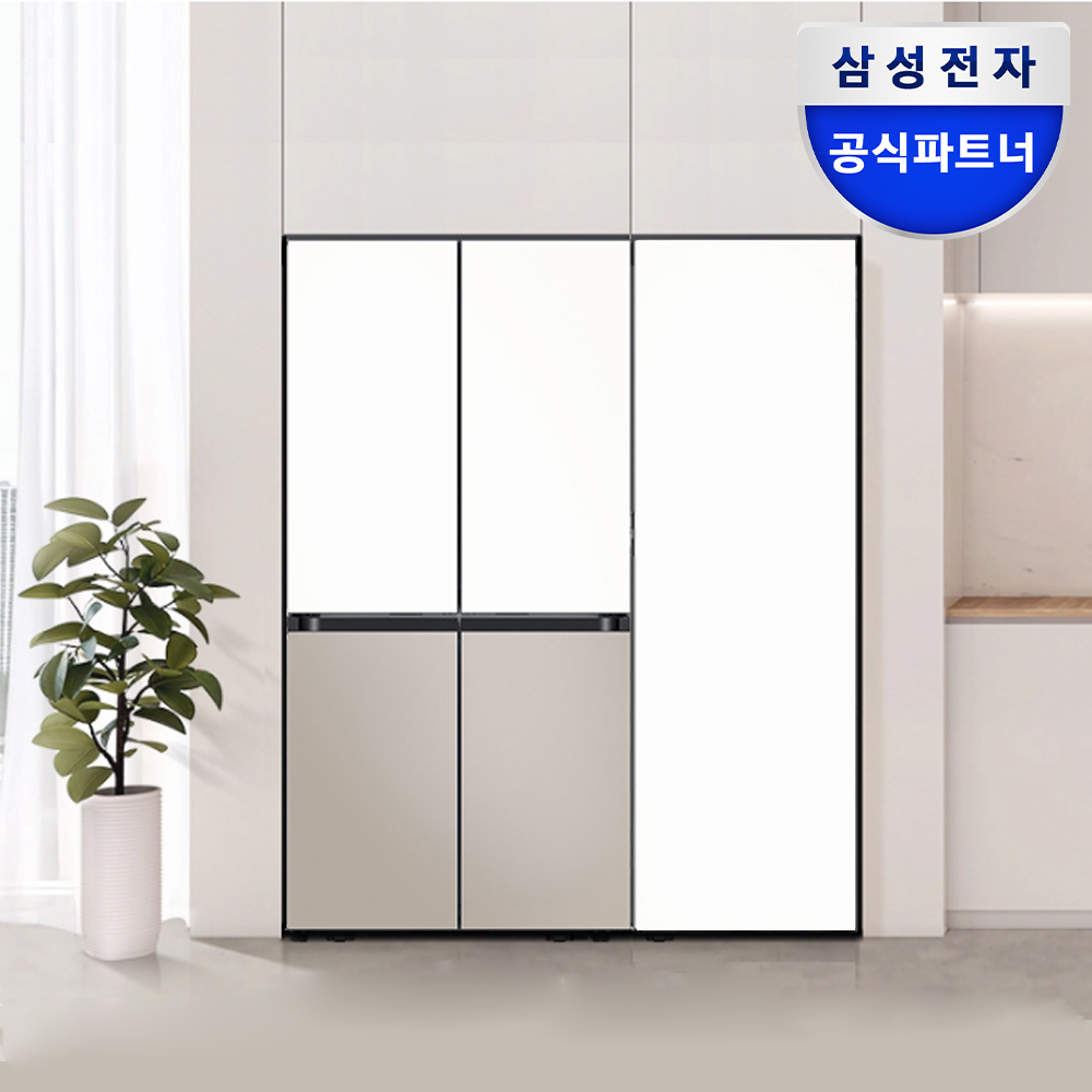 삼성전자 비스포크 키친핏 4도어 1등급 냉장고 김치냉장고 세트 RM70F64R1ZG + RQ34C7915AP