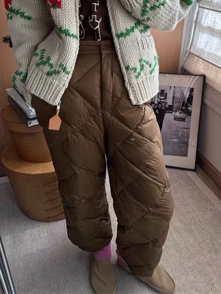 우모바지 등산 캠핑 방한복 여성 겨울작업 패딩바지 - 상세 이미지 3
