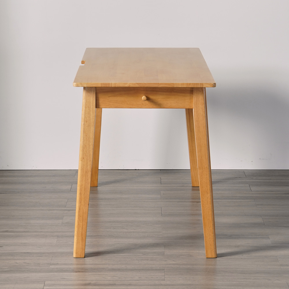 인테리어레시피 고무나무 원목 테이블 컴퓨터 책상 서재 1000x600mm, 브라운