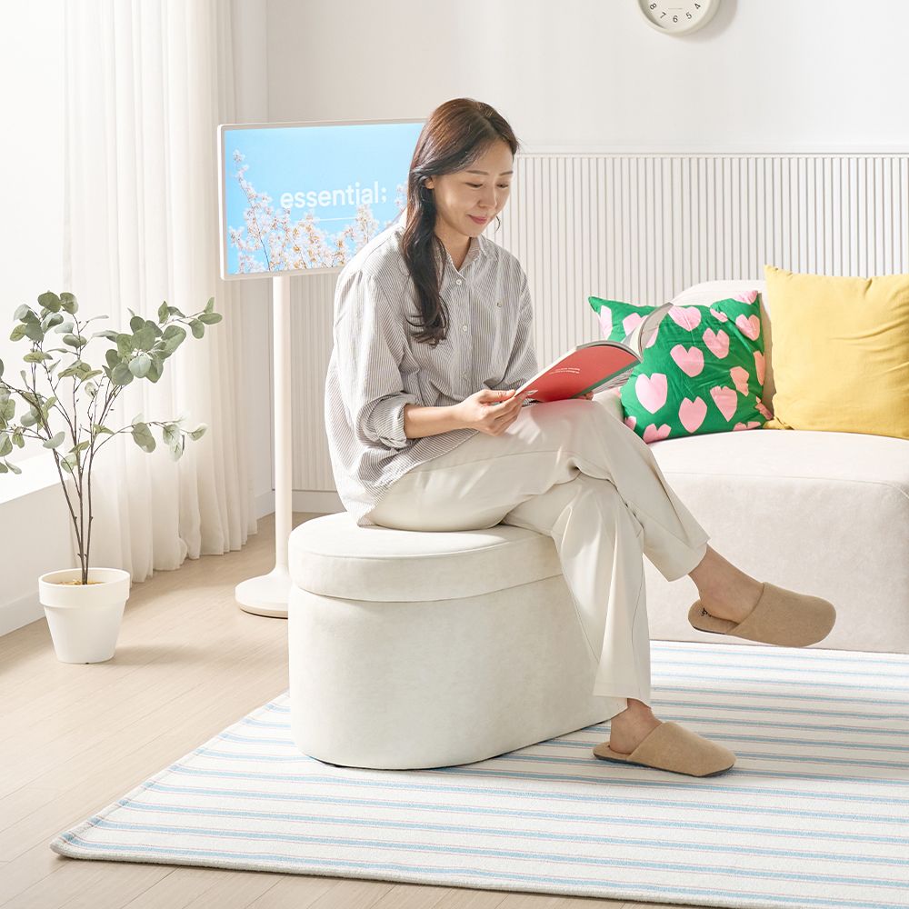 다쿠아즈 부클레 수납 스툴 의자 아이방 장난감 정리