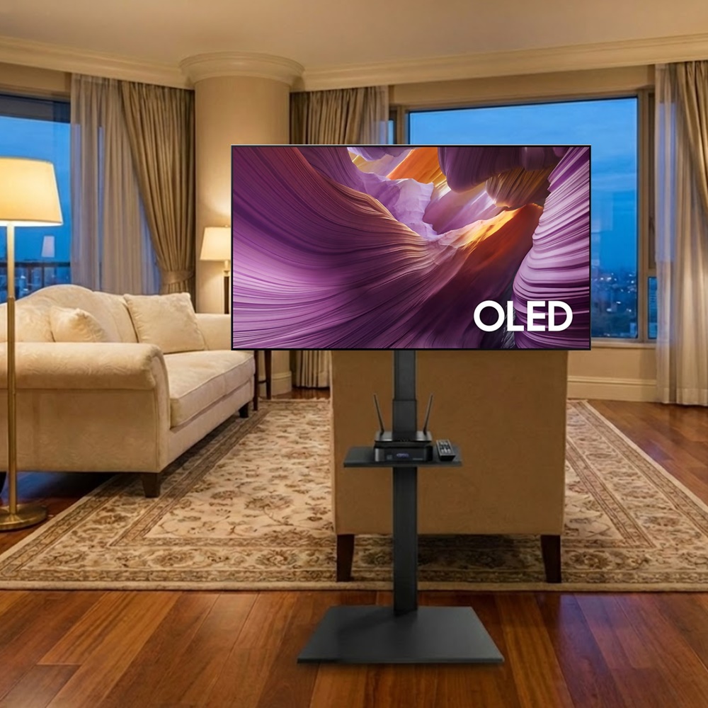 티비 다리 삼성 LG 호환 각도조절 무타공 스탠드 139cm(55인치) - 상품 이미지
