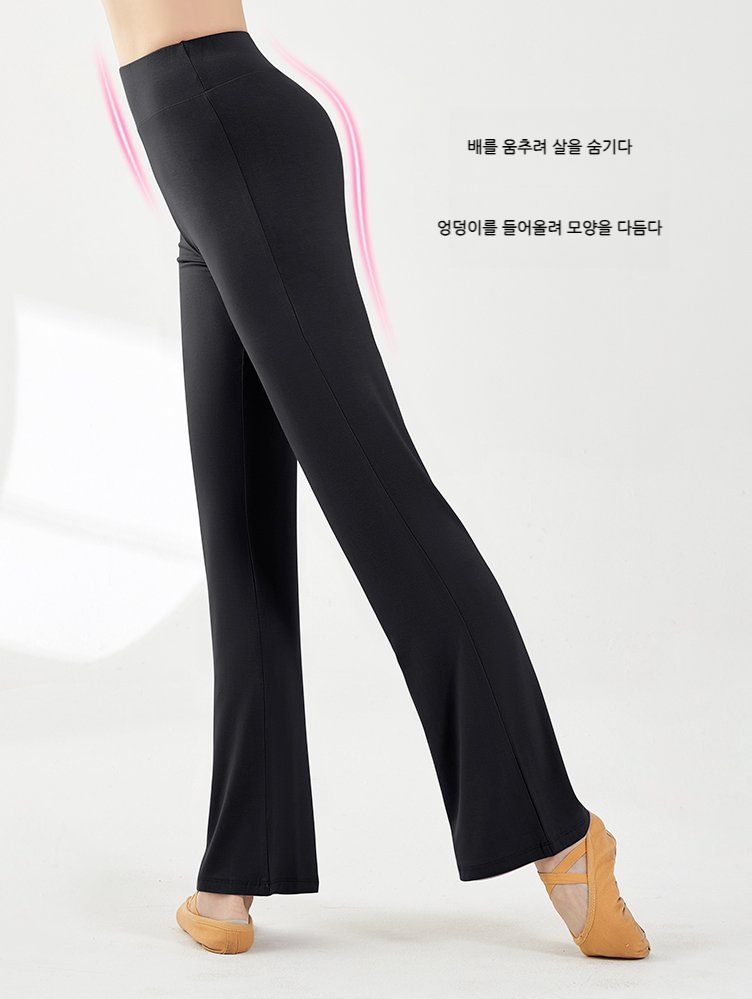 무용복 성인 발레 바지 댄스복 연습복 부츠컷 취미 라인댄스 스포츠댄스 줌바댄스 팬츠 라틴 - 상세 이미지 3