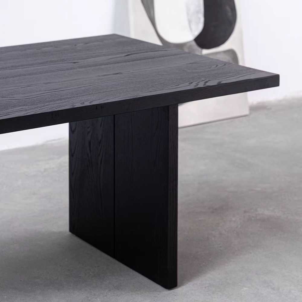 블랙 원목 식탁 모던 주방 인테리어 대형 테이블 140x70cm - 상세 이미지 4