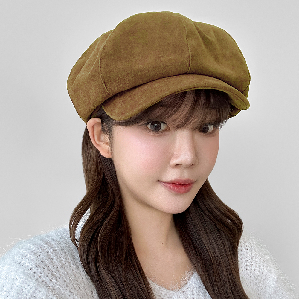 벨벳 헌팅캡 여성 가을 겨울 팔각모 헌팅캡 빵모자 뉴스보이캡 - 상세 이미지 3