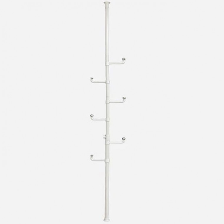 화이트 기둥 행거 옷행거 행거봉 고정식행거 250cm - 메인 이미지