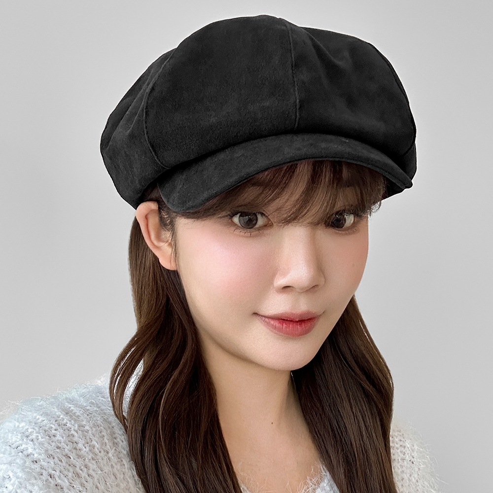 벨벳 헌팅캡 여성 가을 겨울 팔각모 헌팅캡 빵모자 뉴스보이캡 - 상세 이미지 2