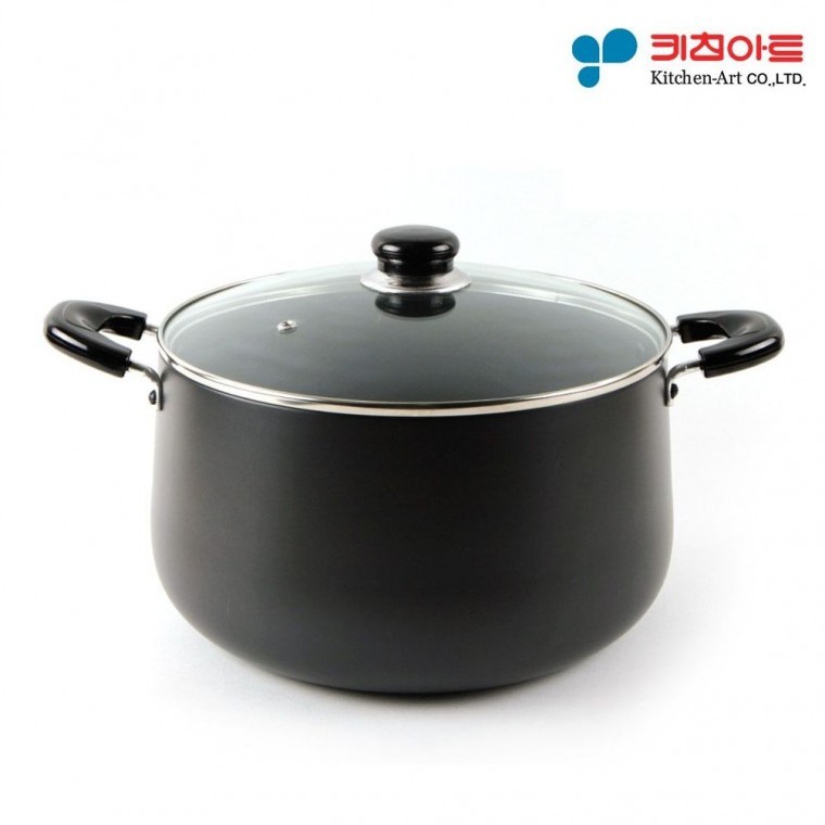 키친아트 쥬노 블랙 경질냄비 곰솥 28cm 국냄비 찌개 - 메인 이미지