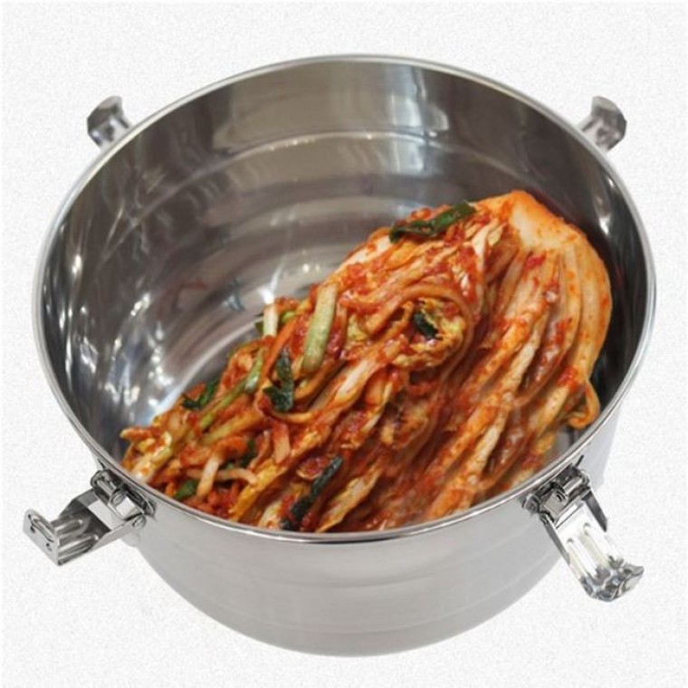 스텐 김치통 원형 밀폐용기 냉장고 26.5cm - 상품 이미지