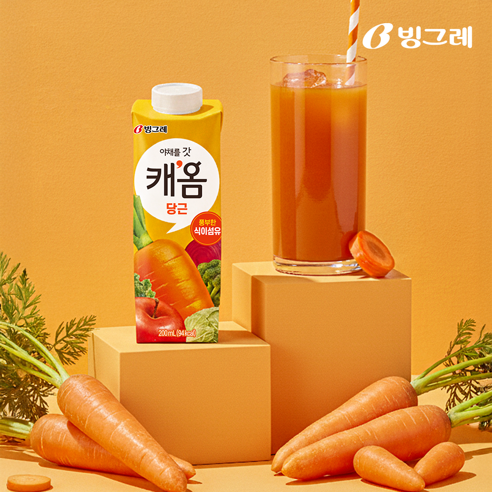 빙그레 캐옴 당근, 200ml, 24개 - 상품 이미지