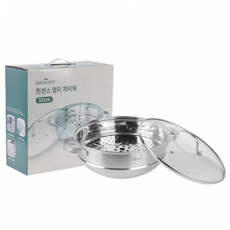퀸센스 찜기 찜냄비 인덕션 찜통 찜솥 냄비 1단 32cm - 메인 이미지