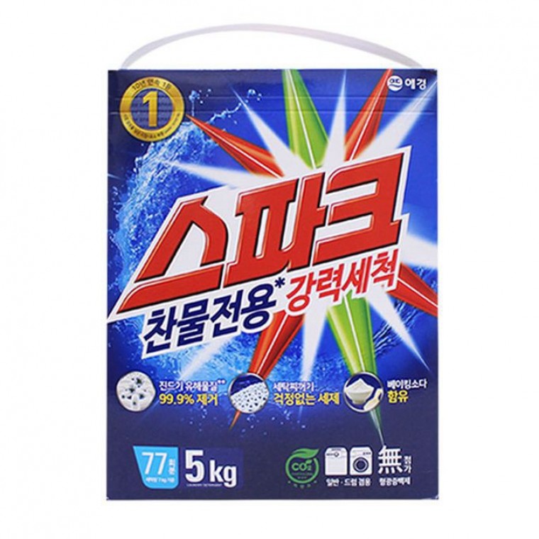 세탁 세제 스파크 5kg 가루형 세탁기 빨래 의류 - 상품 이미지