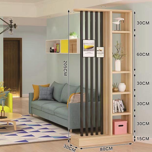 북유럽 스타일 거실 파티션 가벽 칸막이 소파 현관 가리개 웜화이트+블랙 5개 기둥+80x30x205 - 상세 이미지 2