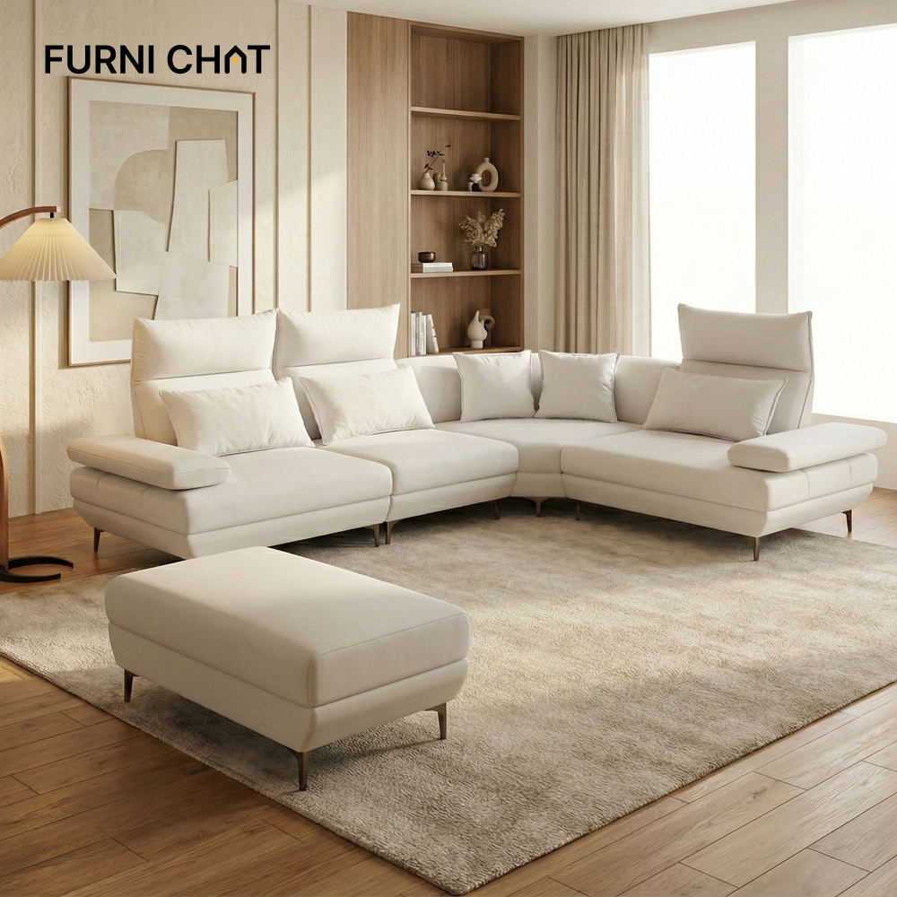 퍼니챗 레이나 5인 코너형 아쿠아텍스 이지클린 기능성 코모도 패브릭 스윙 소파