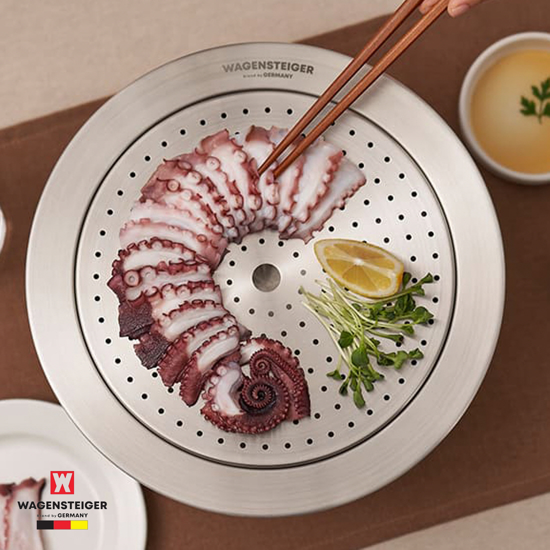바겐슈타이거 인덕션 찜판 수육 보쌈 보온 스텐 찜채반 21.5cm