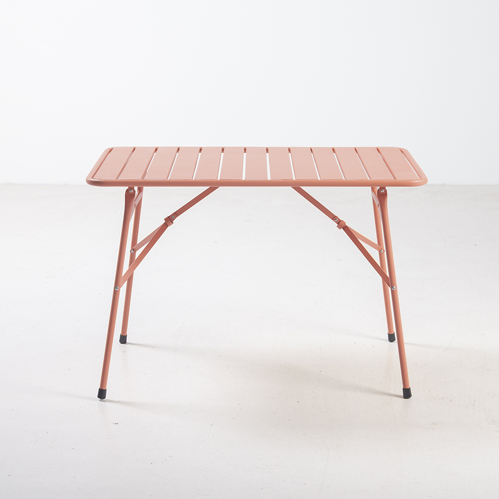 바젤 야외용 철제 접이식테이블 카페 테라스 1100x700mm, 코랄핑크 - 상품 이미지
