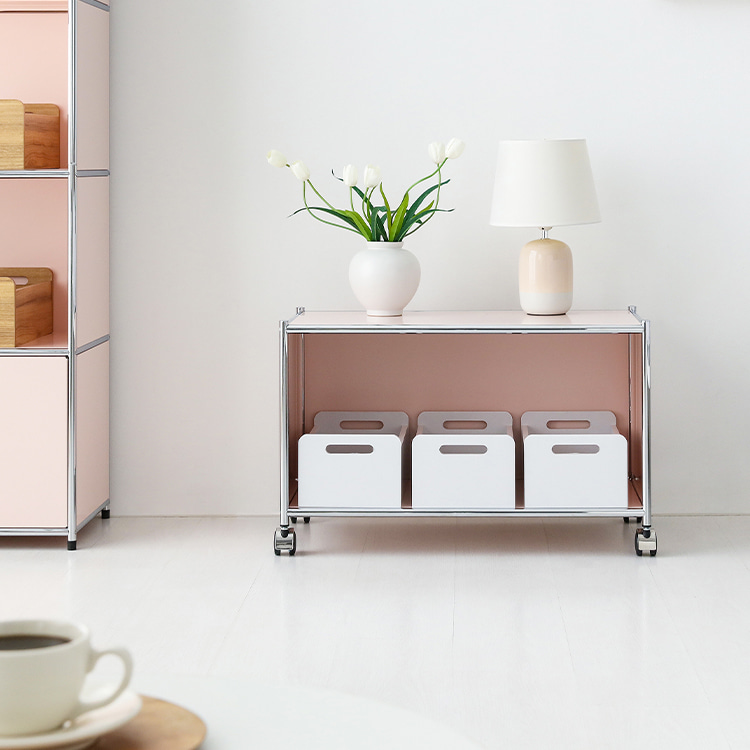 심플리 이동식 수납박스/사이드테이블 BC259 라이트핑크 6517.1869