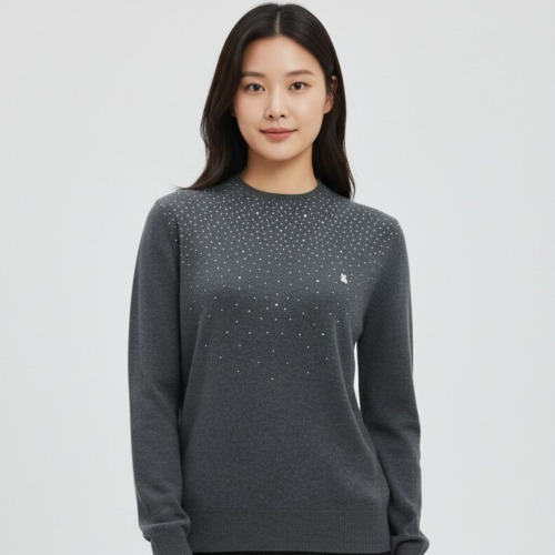 엄마옷 조이마담 T51815 곰돌이 큐빅 니트 티셔츠 중년여성의류 - 상품 이미지