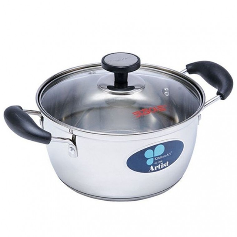 키친아트 스텐 냄비 가정 찌게 라념 양수 18cm - 메인 이미지