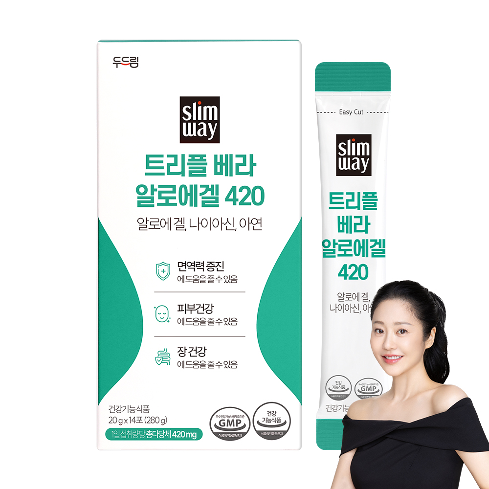 [두드림] 슬림웨이 트리플 베라 알로에겔 420 14포, 1개 - 상품 이미지