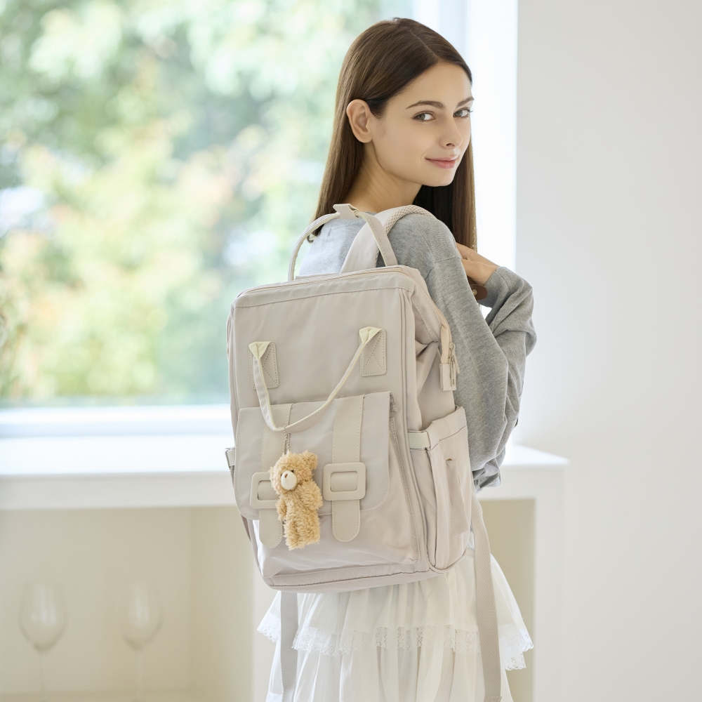 [아기이름각인] 엘리니아 가벼운 국민 기저귀가방 백팩 기저귀 백팩 아기 아이보리화이트