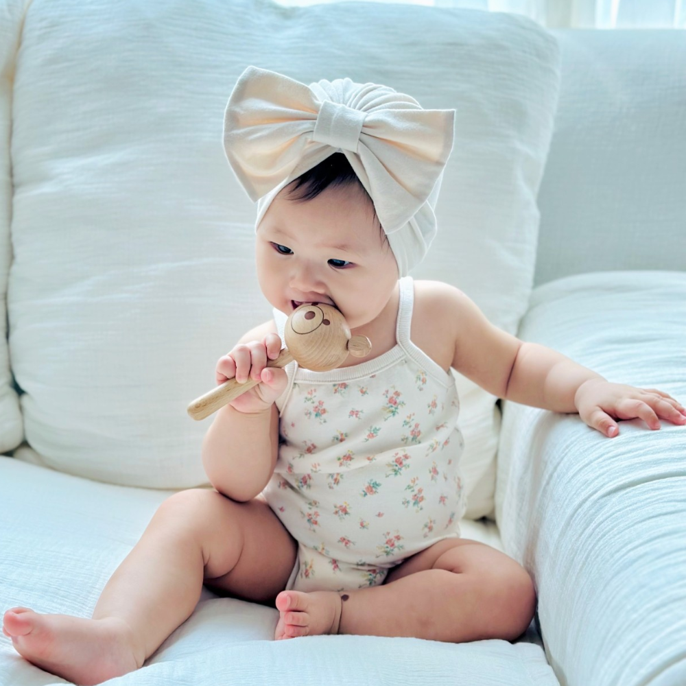 디어딜리 아기모자 플랫터번 비니 유아헤어밴드 출산선물 백일 돌 촬영소품