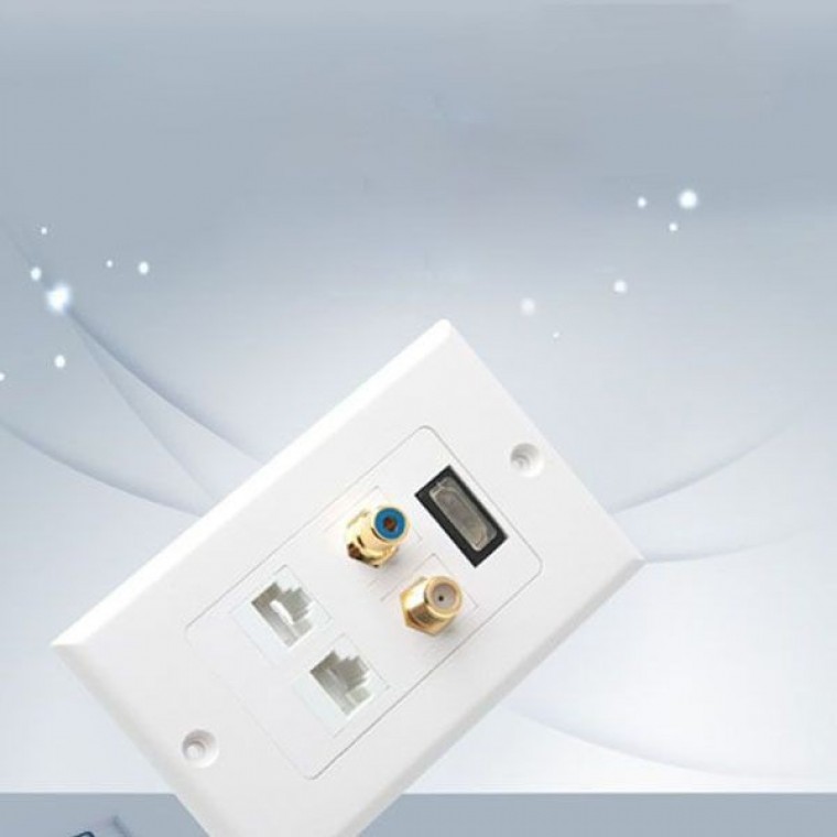 Coms 월 플레이트 HDMI RF UTP RCA 벽콘센트 - 메인 이미지