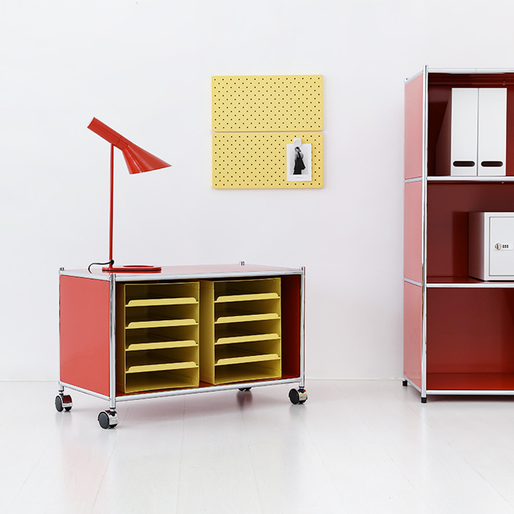 심플리 이동식 수납박스/사이드테이블 BC259 레드 9437.2450