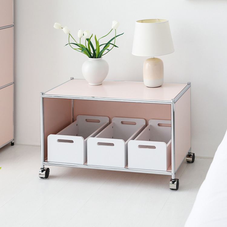 심플리 이동식 수납박스/사이드테이블 BC259 라이트핑크 6517.1869