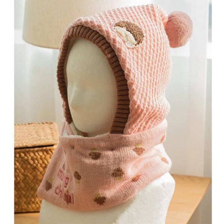 뭉치치 어린이 후드 넥워머 방한모 목도리 목 워머