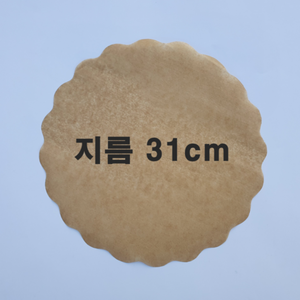 꽃무늬 브라운색  원형종이호일 지름31cm 600장1000장받침용,후라이펜용,에어프라이어용 - 상품 이미지