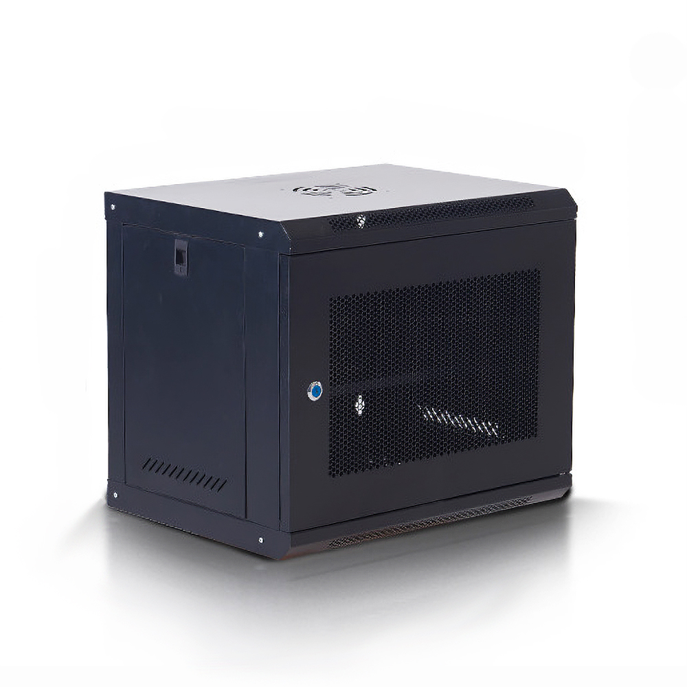 통신랙 허브랙 19인치 서버랙 캐비넷 PC RACK 450mm, 블랙 - 상품 이미지